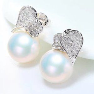 Fresh Water Pearl Earrings w Sterling Silver Set
